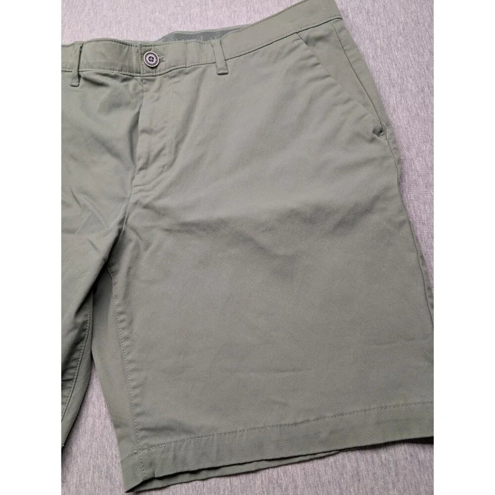 English Laundry Mens Chino Shorts Olive Green Stretch Flat Front Size 36